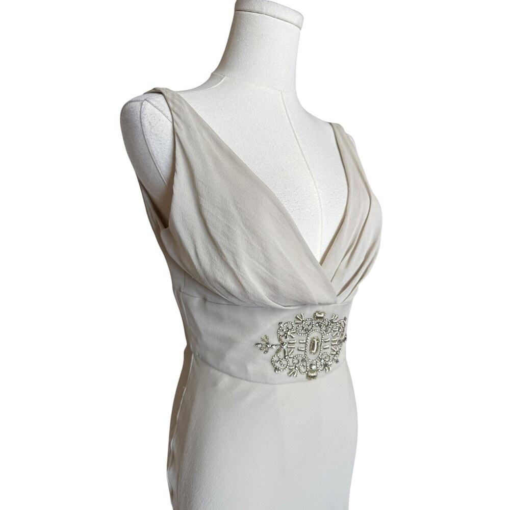Collette Dinnigan NWT 100% Silk Silver Mist Hand Beaded Evening Gown Dress XS - Picture 12 of 16